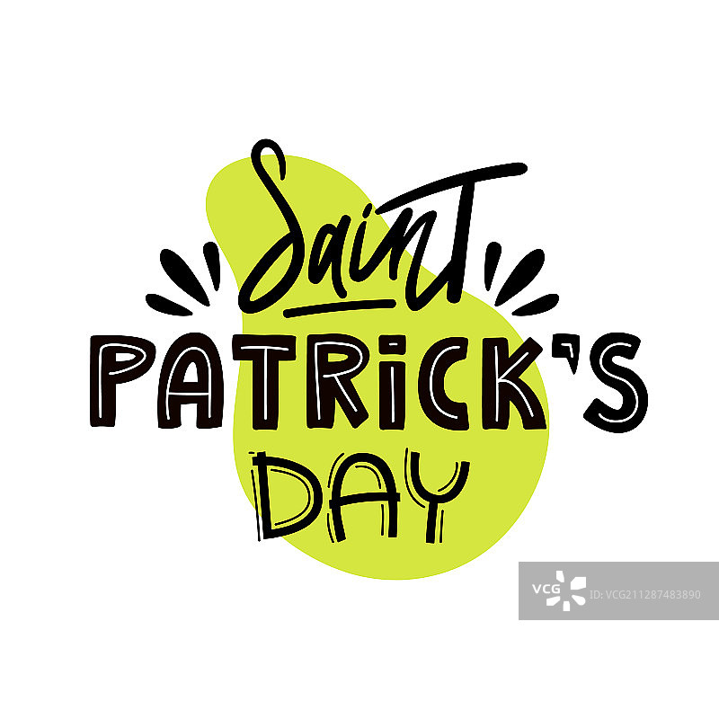 白色背景上独立的圣帕特里克节文字图片素材
