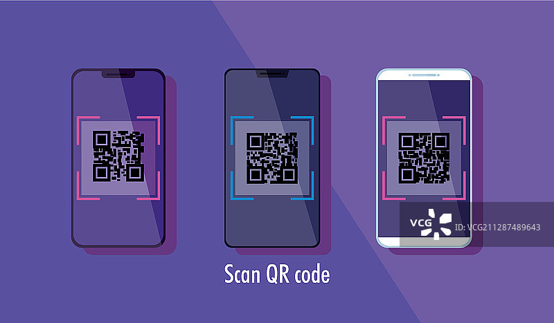 用智能手机扫描二维码图片素材