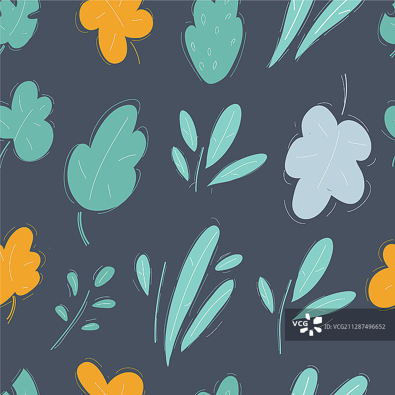 树叶和树枝灌木绿色无缝灌木图片素材