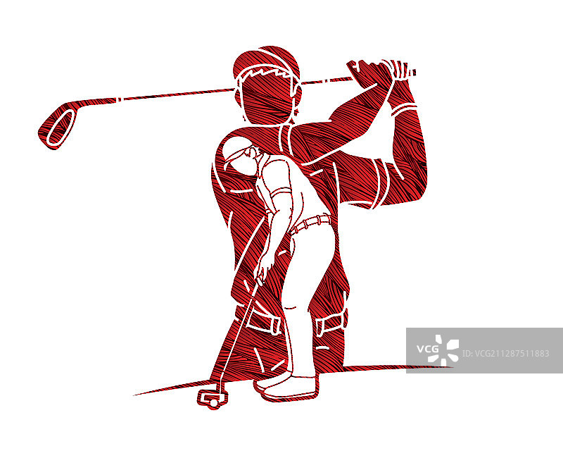 高尔夫球手卡通运动图片素材