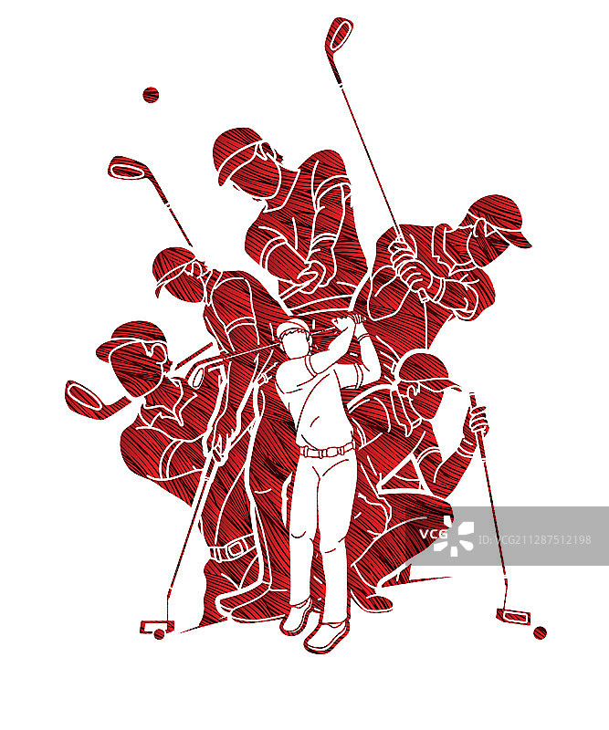 高尔夫球手卡通运动图片素材