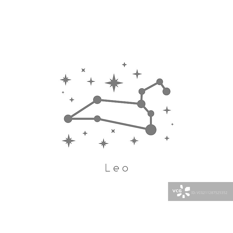 女孩和星座标志图片素材