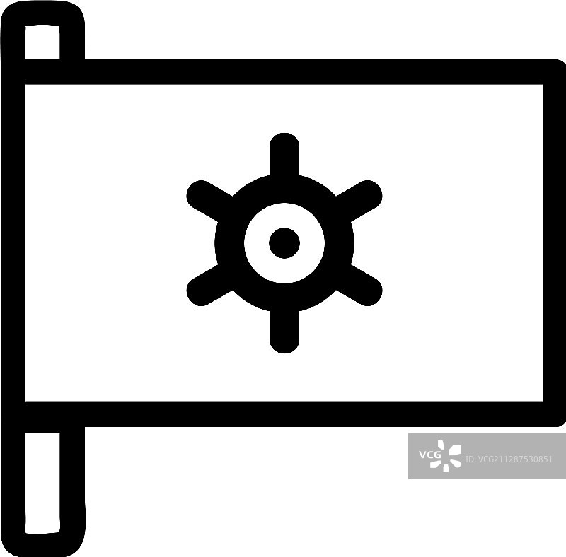 东京旗帜图标隔离轮廓符号图片素材