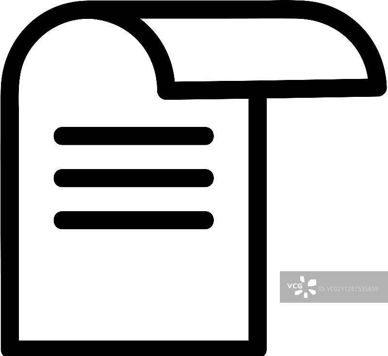 收据美元图标孤立轮廓图片素材