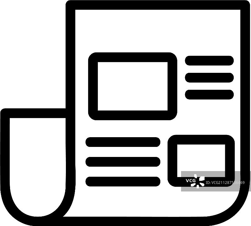 报纸轮廓图标图片素材