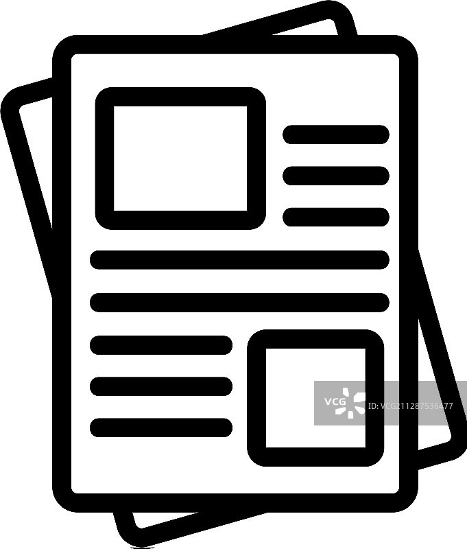 报纸轮廓图标图片素材
