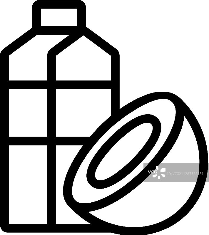 椰奶图标轮廓符号图片素材