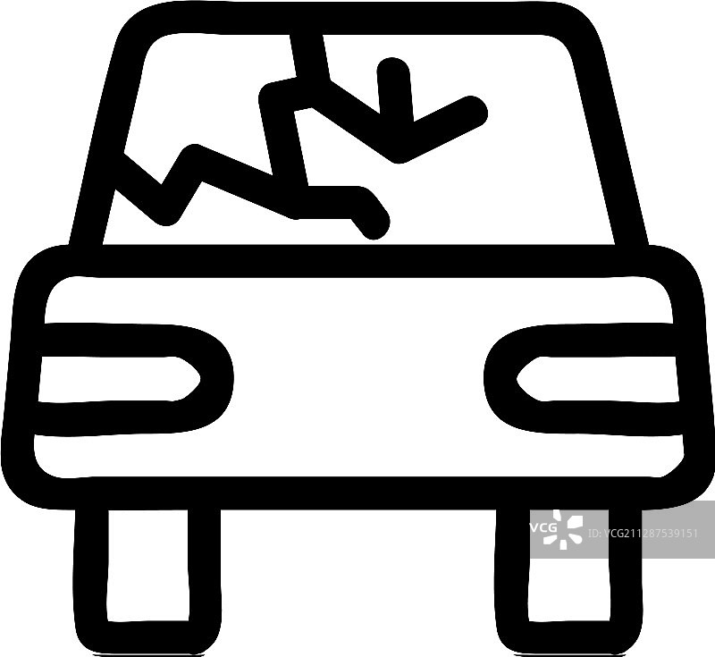 破损的汽车轮廓符号图标图片素材