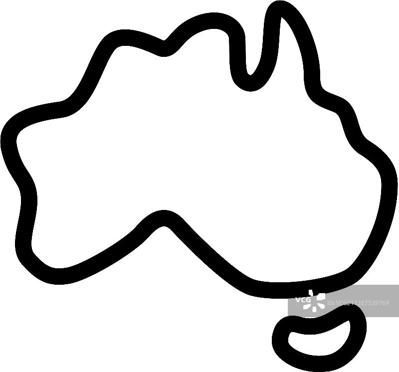 澳大利亚图标轮廓符号图片素材