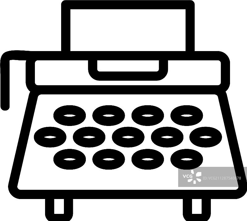 打字机图标轮廓符号图片素材