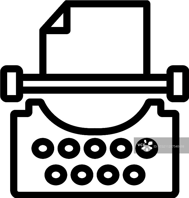 打字机图标轮廓符号图片素材