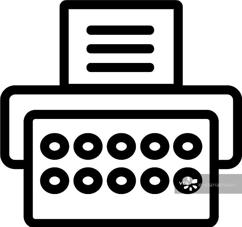 打字机图标轮廓符号图片素材