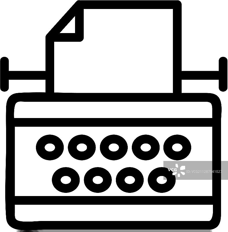打字机图标轮廓符号图片素材