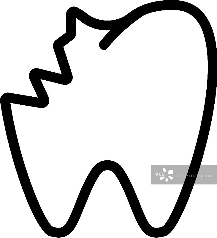 牙痛图标分离轮廓符号图片素材
