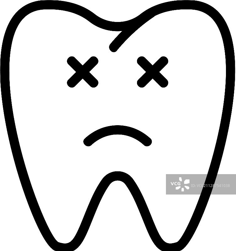 牙痛图标分离轮廓符号图片素材