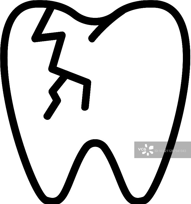 牙痛图标分离轮廓符号图片素材