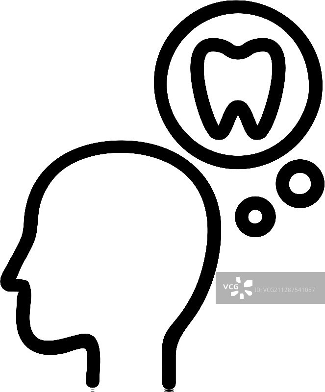 牙痛图标分离轮廓符号图片素材