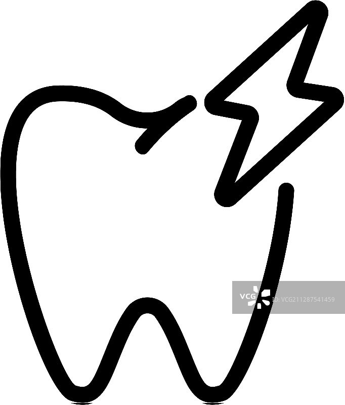 牙痛图标分离轮廓符号图片素材