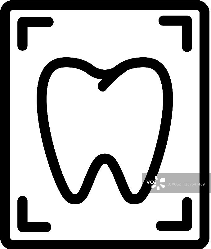 牙痛图标分离轮廓符号图片素材