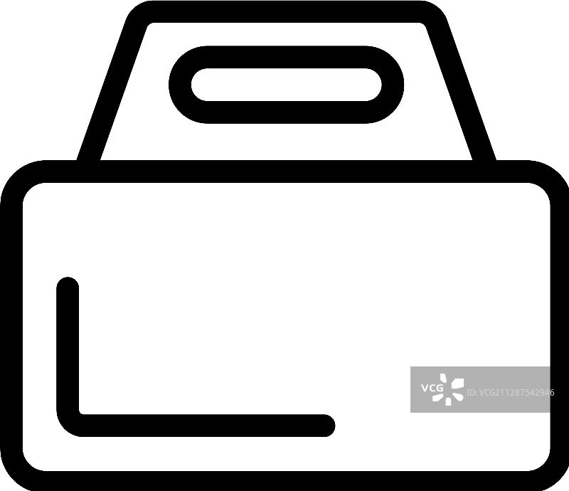 午餐盒轮廓图标图片素材