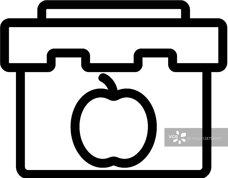 午餐盒轮廓图标图片素材