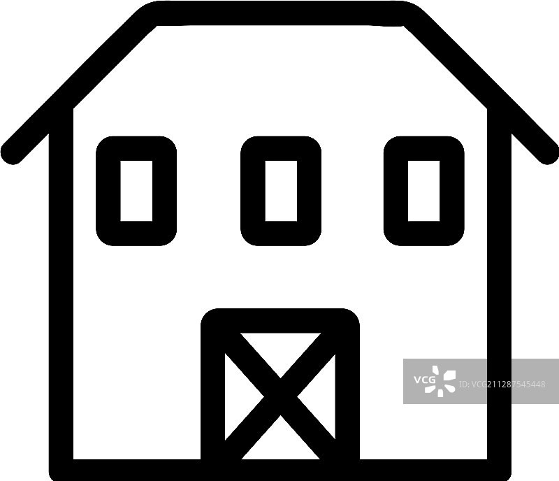 农舍图标独立轮廓符号图片素材