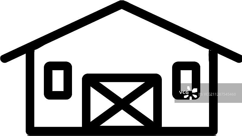 农舍图标独立轮廓符号图片素材