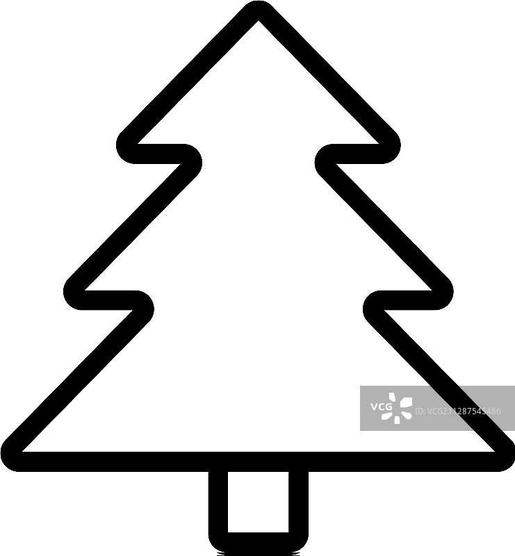 松树轮廓图标图片素材