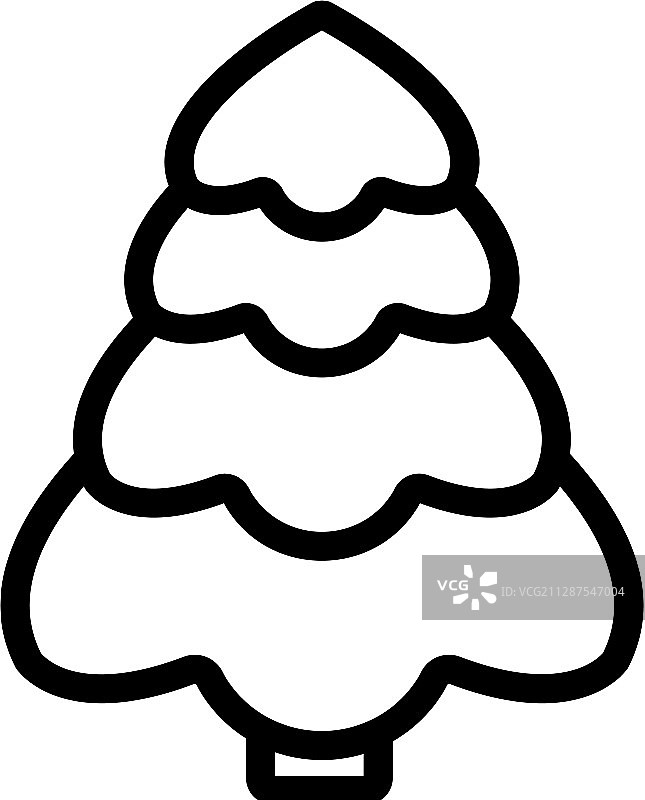 圣诞树轮廓图标图片素材