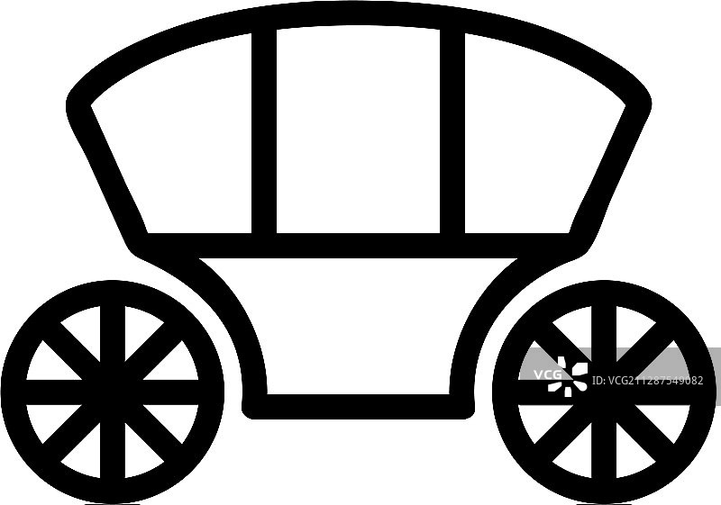 单人马车轮廓图标图片素材