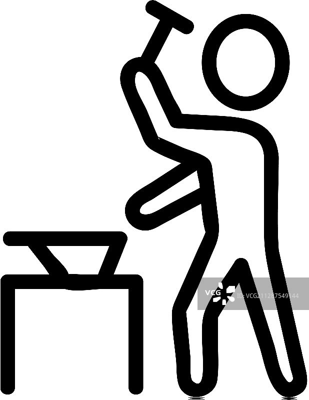 铁匠图标隔离轮廓符号图片素材