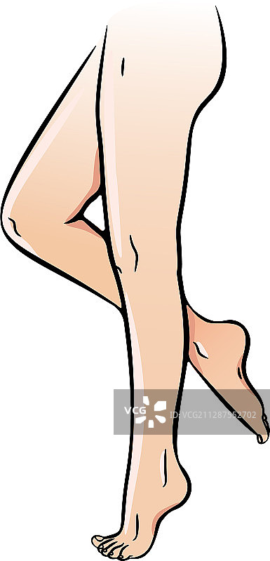 有吸引力的女性裸腿，身材修长，展现健康图片素材