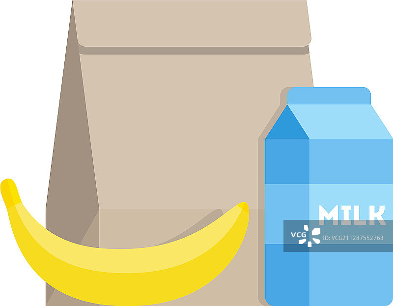 午餐图标：纸袋里的学校餐图片素材