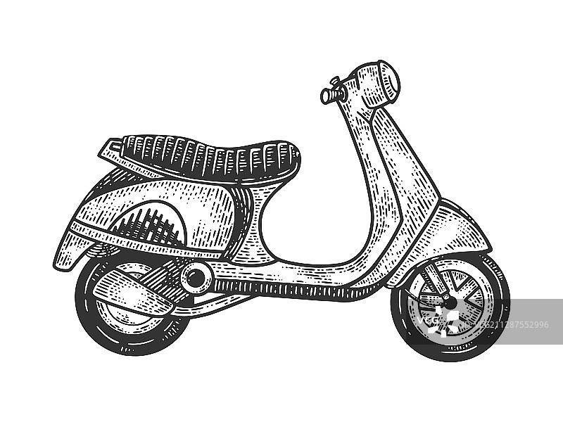 滑板车素描图片素材