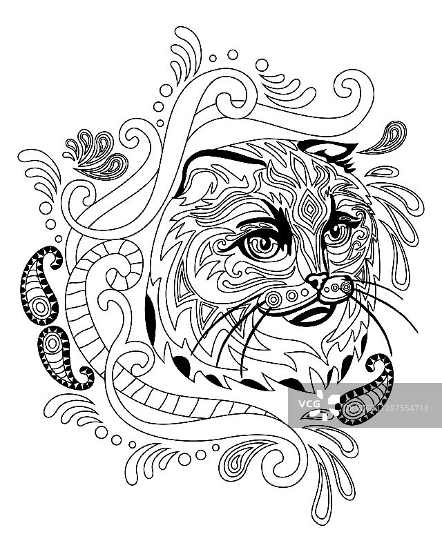 猫咪抗压涂色图案4图片素材