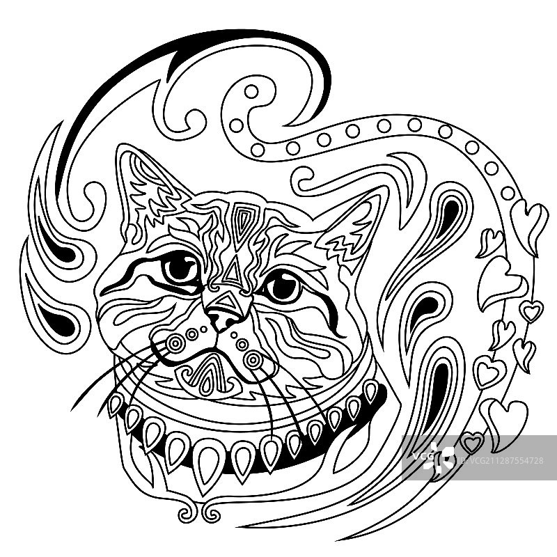 抗压猫咪涂色图案6图片素材