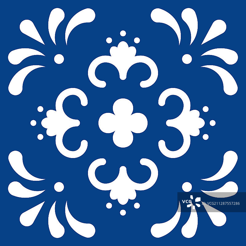 墨西哥塔拉韦拉瓷砖图案装饰图片素材