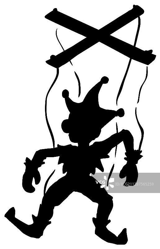 卡通木偶剪影图片素材