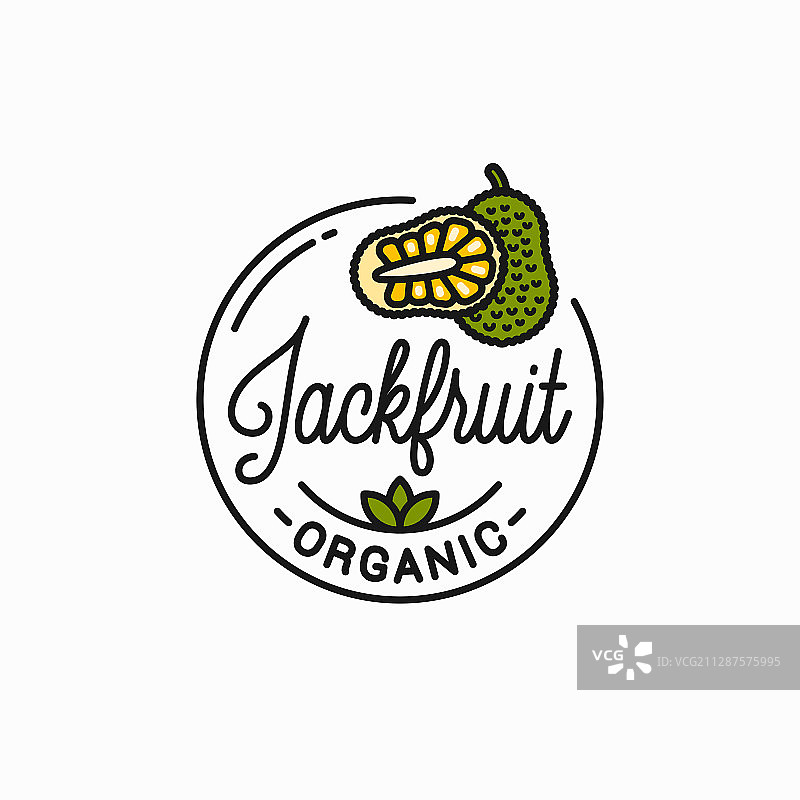 圆形线性菠萝蜜水果标志图片素材