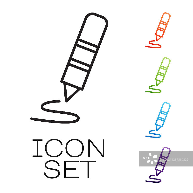 黑色蜡笔图标图片素材