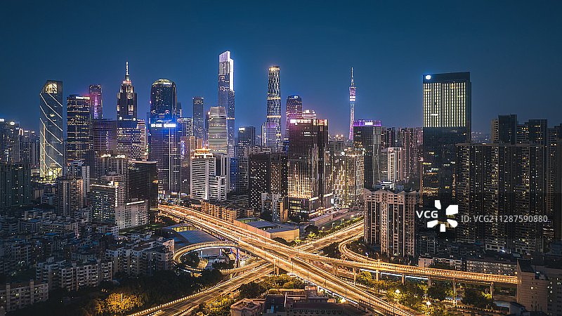 夜幕下的广州图片素材
