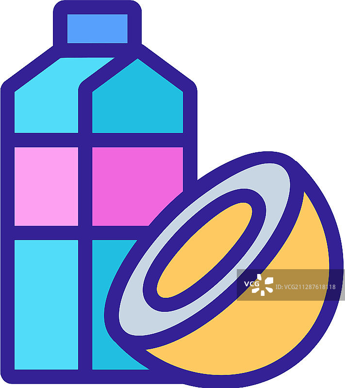 椰奶图标轮廓符号图片素材