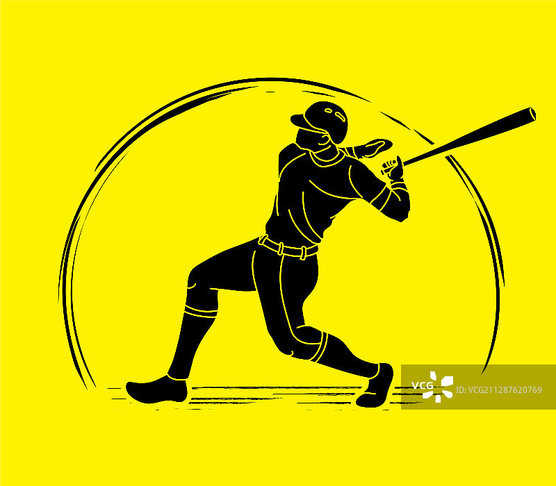 棒球运动员卡通运动图形图片素材