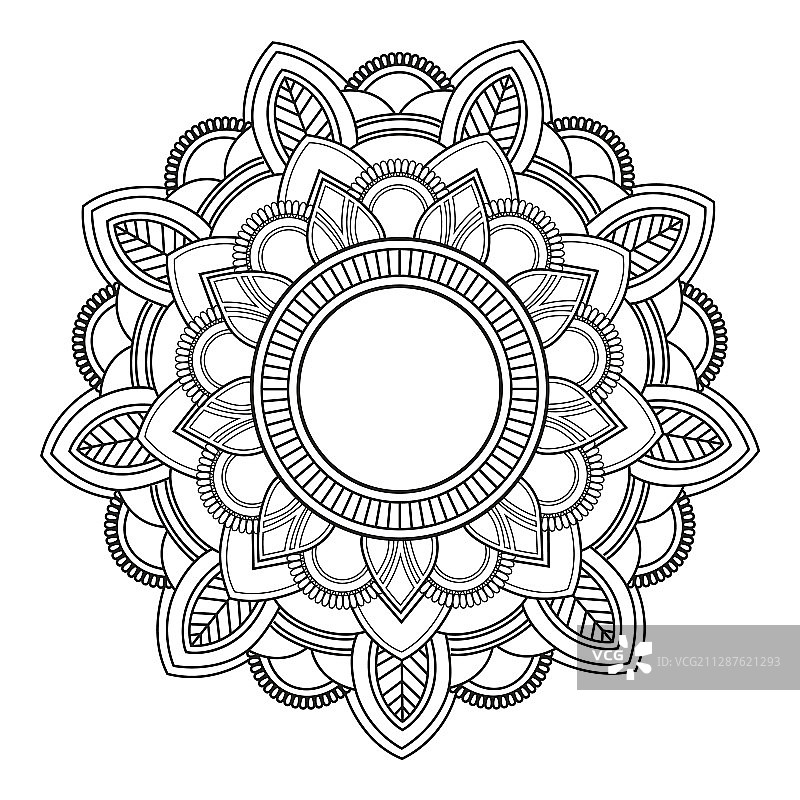 手绘圆形装饰曼陀罗图案图片素材