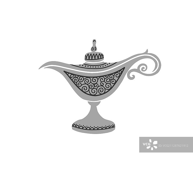 传统阿拉伯古老精灵油灯图片素材