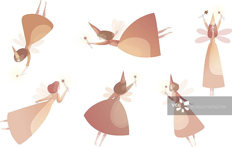 穿着整洁裙子的温柔仙女在施展魔法图片素材