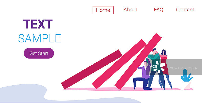 商务团队阻止多米诺骨牌效应图片素材