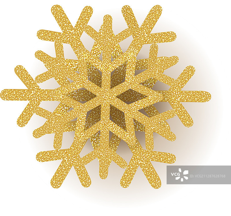 白色背景上的金色雪花图片素材