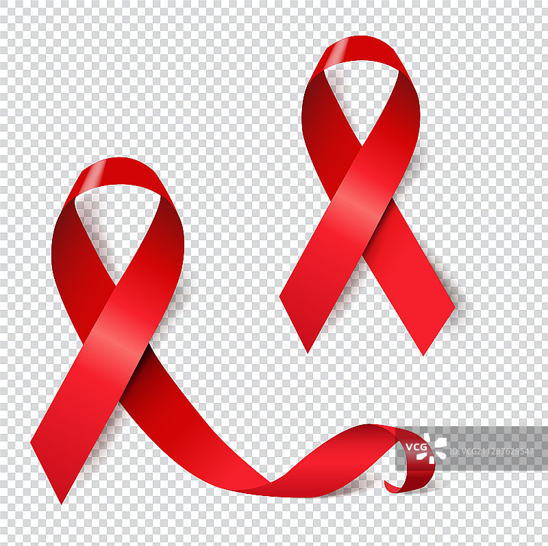 红色丝带 Aids 日透明背景素材图片素材