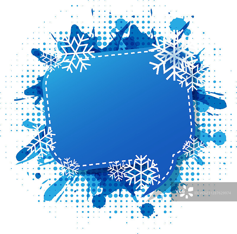 冬季语音泡泡隔离白色背景图片素材